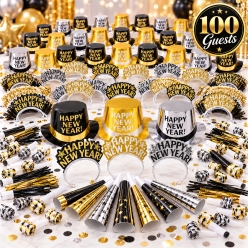 New Year's Eve Midnight Elegance Party Kit for 100